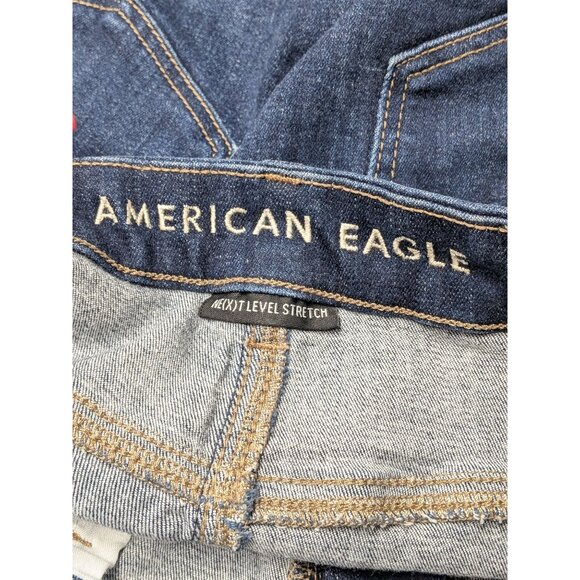 American Eagle Denim Shorts Women Size 10 Curvy Hi Rise Shortie Festival Cowgirl - Picture 7 of 13